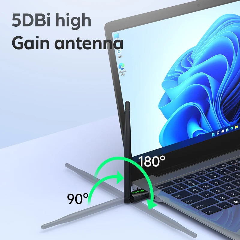 WIFI 6 AX900 USB Adapter Bluetooth 5.4 Wireless Network Card 2.4G&5GHz Wi - Fi Antenna For PC/Laptop - Visuel 4 | SAMAG