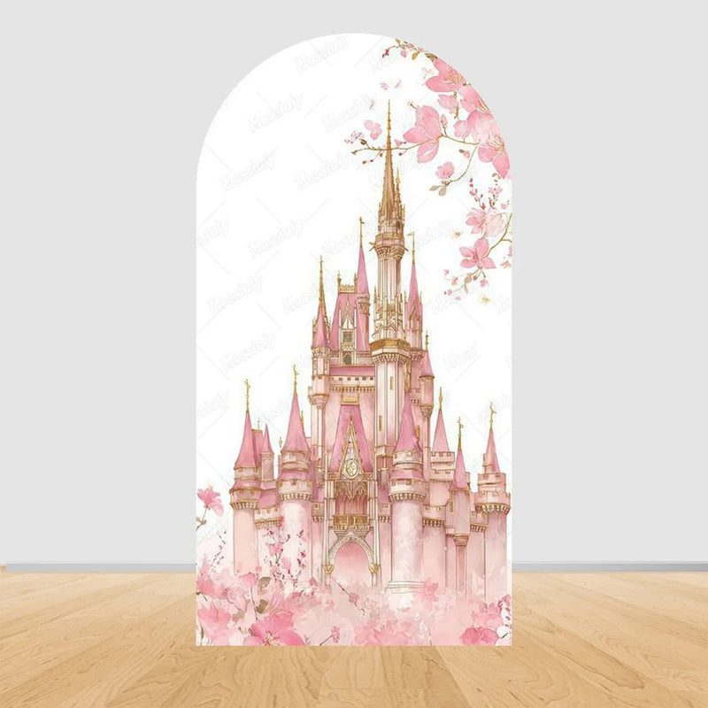 Fairy Tale Castle Butterfly Floral Arch Backdrop Cover Princess Girl Birthday Baby Shower Party Decor Photography Backgrounds