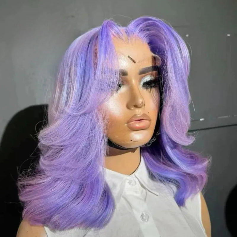 Hot Red Short Body Wave Lace Front Wigs 13x4 HD Bob Lace Wig Pre Plucked Glueless Synthetic Daily Wear Cosplay Heat Resistant