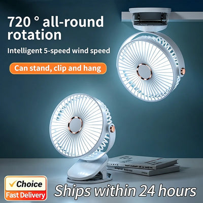 New Portable Mini Clip Fan Rechargeable Air Circulator | SAMAG