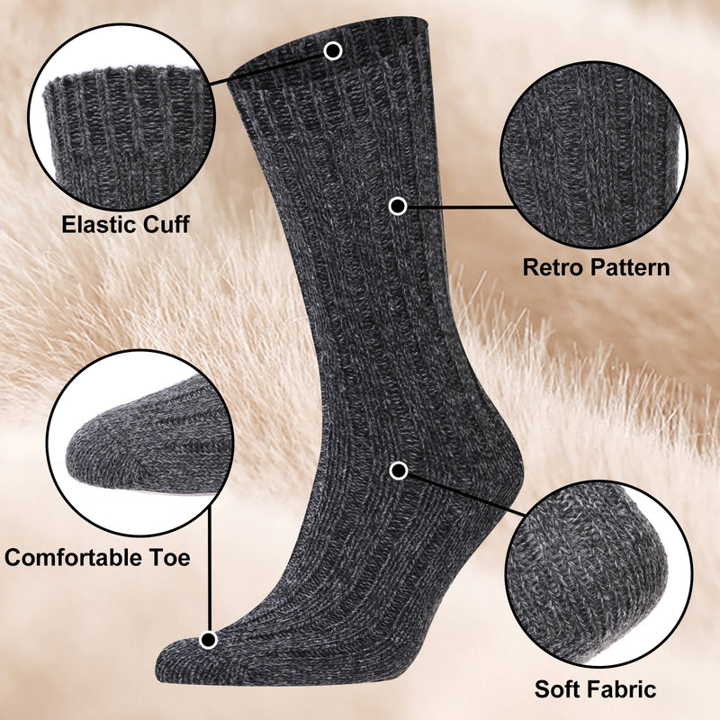 3 Pairs Men Socks Winter Thermal Warm Thick Knit Soft | SAMAG
