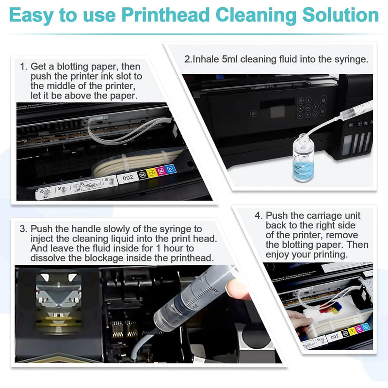 400mL Printhead Cleaning Kit for Epson HP Canon Brother, Universal Inkjet Printer Cleaner Solution, Liquid To Unclog Print Head
