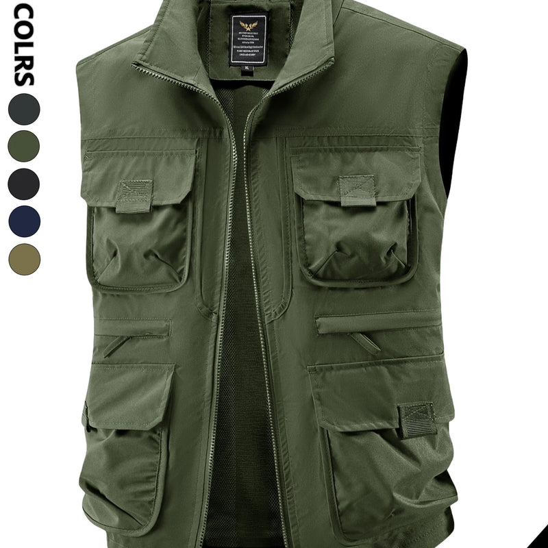 Men's Casual Work Vest, Windproof and Heat-Retaining, Suitable for Daily Commuting, Outdoor Travel, Workwear Matching, Layering at Home, Street Style, Short Trips