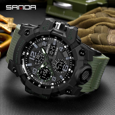 Fashion SANDA 6021 Dual Display Men's Electronic Watch Sport Multi Functional Waterproof LED Student | SAMAG