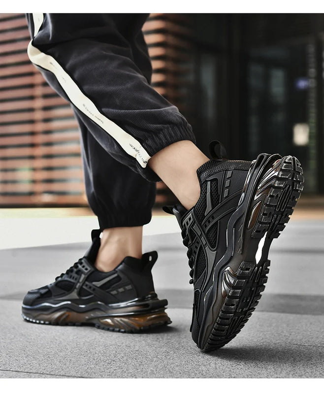 High-quality Large-sized Round-toed Thick-soled Height-increasing Shock-absorbing and Low-top New Casual Sports Shoes
