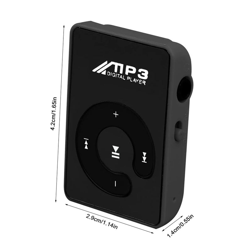 C Key Portable Mini Mirror Clip MP3 Player Music Media Support Micro SD TF Card Fashion HIFI MP3 For Outdoor Sports Music Player