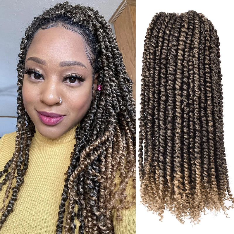 18 Inch Synthetic Passion Twists Crochet Hair 12Roots/lot Pre-looped and Pre-Twisted Crochet Braid Hair Extensions for Women