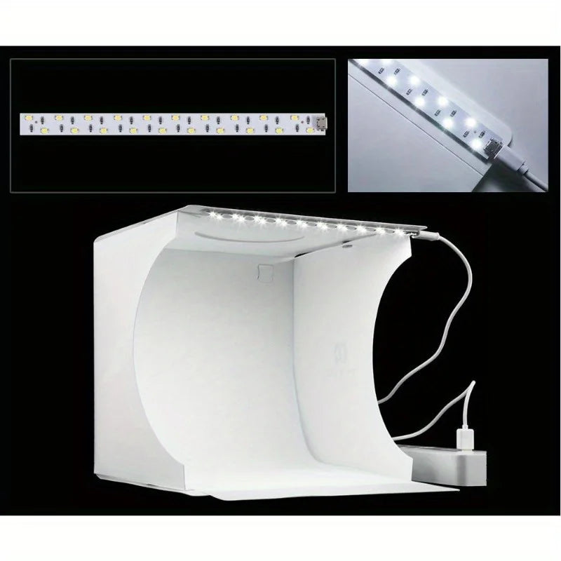 Dual LED Panels Folding Portable Photo Video Box Lighting Studio Shooting Tent Box Kit Diffuse Studio Softbox Lightbox