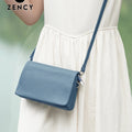 Zency New Soft Plain Color Leather Bag Multiple Pockets Women's Bag Genuine Leather Shoulder Crossbody Versatile Commuting Bag