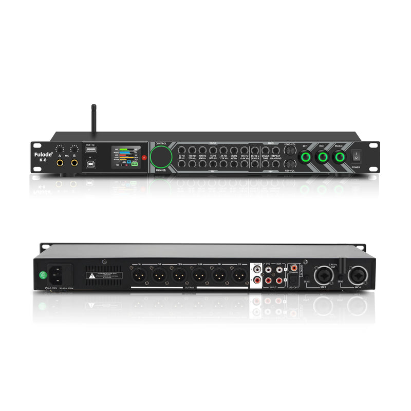 FULUODE K-6 Professional KTV digital stage effects processor anti-popping audio processor karaoke mixer reverb unit with DSP