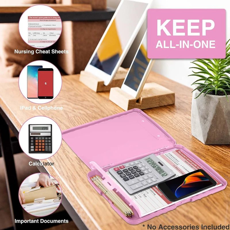 File Clipboard with Storage, HeavyDuty, High Capacity Plastic PaperClips with Pen Holder, EssentialSchool and Office Supplies