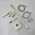 KEMAIDI Freestanding Bathtub Faucet Tub Filler High Flow Waterfall Bath Filler Brushed Gold Tub Faucets with Hand Shower Tap