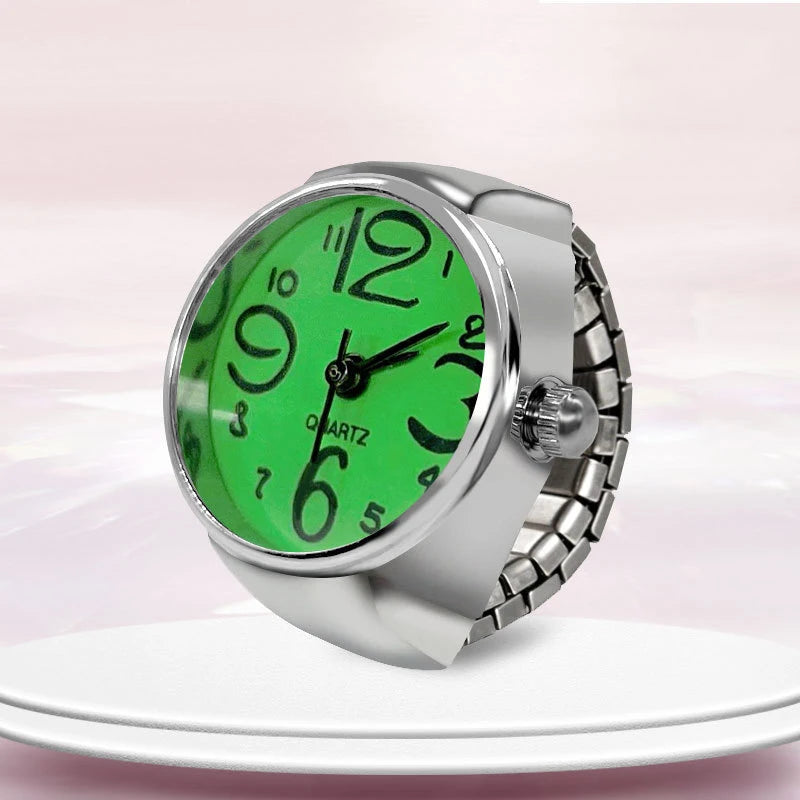 Kiss Jewelry Women Men Vintage Classic Finger Watch Rings Punk Stretchy Strap Quartz Watches Clock Ring Hip-hop anillos 2023