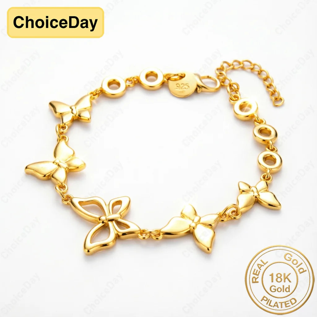 18K Gold Plated Exquisite Butterfly Bracelet for Women - Fashionable Wedding Jewelry and Party Gift