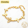 18K Gold Plated Exquisite Butterfly Bracelet for Women - Fashionable Wedding Jewelry and Party Gift