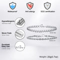 2pcs Men's Chain Bracelets,Stainless Steel Silver Gold Black Color Twist Rope Chain Wristband,Trendy Cuban Link Chains Gift