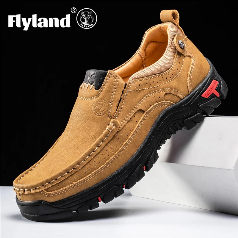FLYLAND Men's Dress Shoes Fashion Leather Shoes Handmade Male Sapatos Hombre