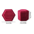 Hexagon Shape Velvet Jewelry Box Double Ring Storage Box Woman Gift Earrings Package Case Wedding Ring Display Packaging Box
