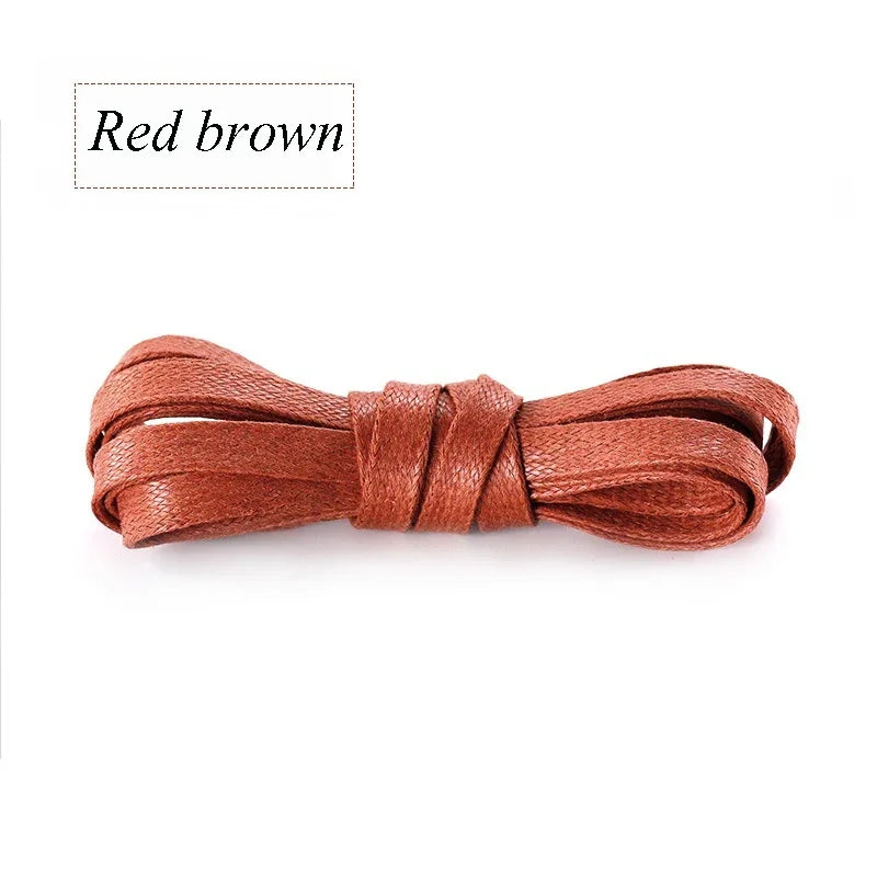 Autumn Winter Waxed Cotton Shoelaces 0.8CM Width Flat Waterproof Laces Unisex Boots Casual Sneakers Shoelace Leather Laces Shoes