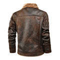 Men's Leather and Fur One-piece Jacket for Autumn and Winter 2024. Fashionable Fleece-lined Fur Workwear Casual Jacket Coat.