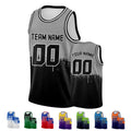 Black Gray Custom Basketball Jersey Tank Hop Personalized Print Team Name Number Logo Sports Shirts for Men Women Youth Kids