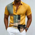 Men's short sleeved shirt, casual multi-color block | SAMAG