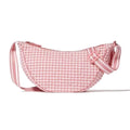 Fashion Canvas Plaid Hobos Crossbody Bag for Women Shoulder Bag Half Moon Chest Bags Tote Lady Travel Shopper Bag Female Purses