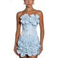 FATAPAESE 3D Flowers Corset Short Evening Dresses Luxury | SAMAG
