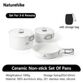 Naturehike Camping Cookware Non-Stick Set Of Pots Outdoor Portable Tableware Kettle Frying Pan Cookset Kitchen Utensils