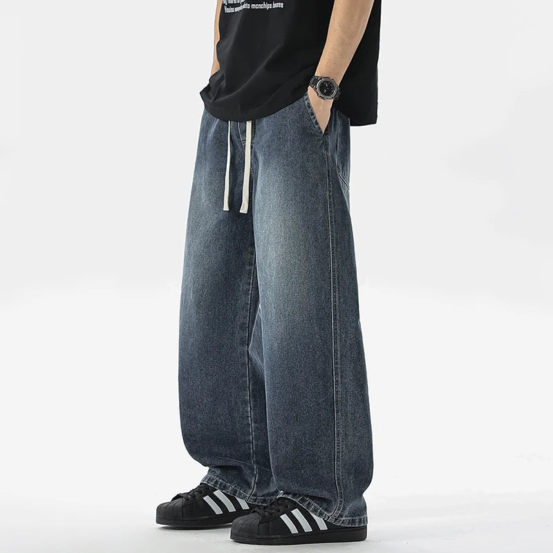 Men's Jeans American Loose Wide-leg Straight Casual | SAMAG