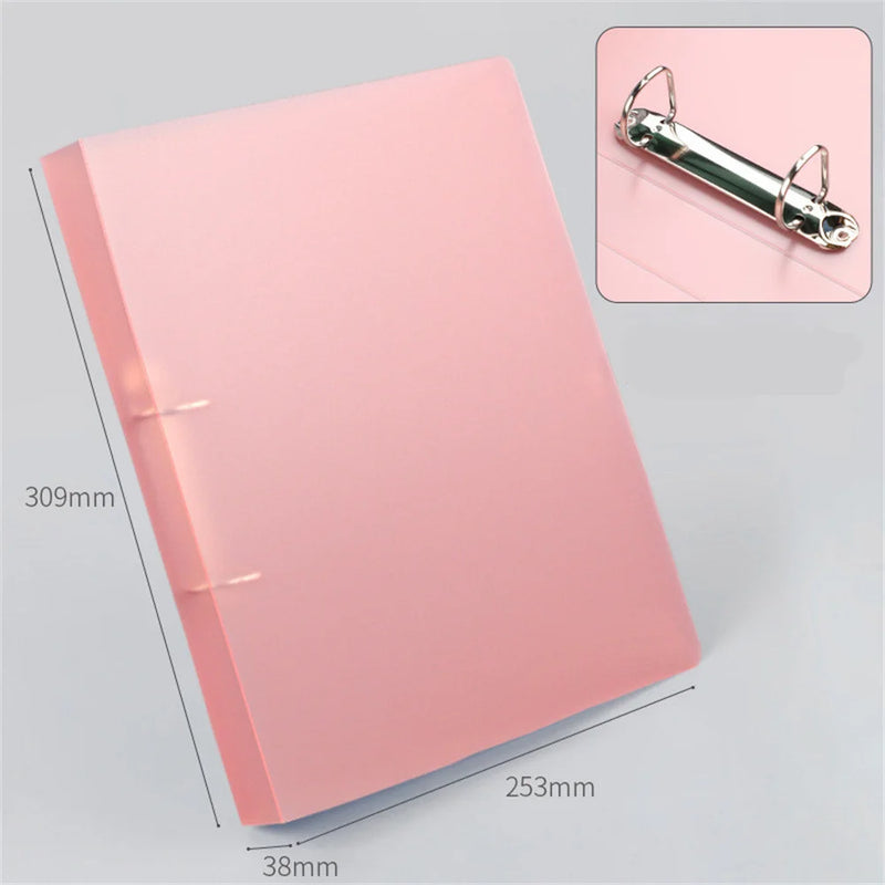 2/4 Hole A4 Binder Folder Pp Folder D-Type Clip Office Storage File Ring Waterproof Test Paper Data Storage Folder Office Supply