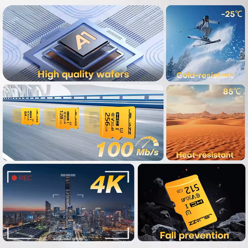 Universal Memory Card 512GB/128GB/64GB/ 256GB and Micro TF SD Card SD Cards TF Cards Quick Transfer Class 10 for Gopro Camera