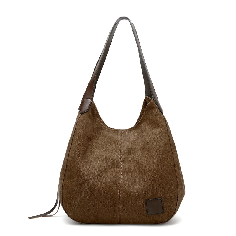Simple Style Canvas Shoulder Bags For Women Large Capacity Handbag Fashion Shopper Totes Bag High Qualty Purse bolsa feminina