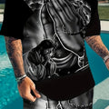 Summer men's casual set, street fashion and comfortable T - shirt, 3D digital print pattern, outdoor sports - View 2 | SAMAG