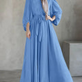Modest Hijabs Women Long Dresses Elegant Lantern Sleeve | SAMAG