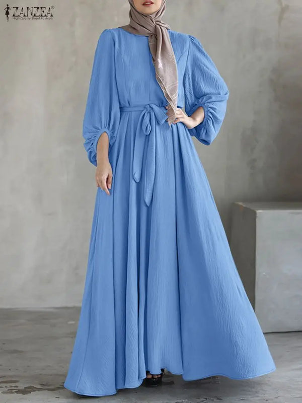 Modest Hijabs Women Long Dresses Elegant Lantern Sleeve | SAMAG