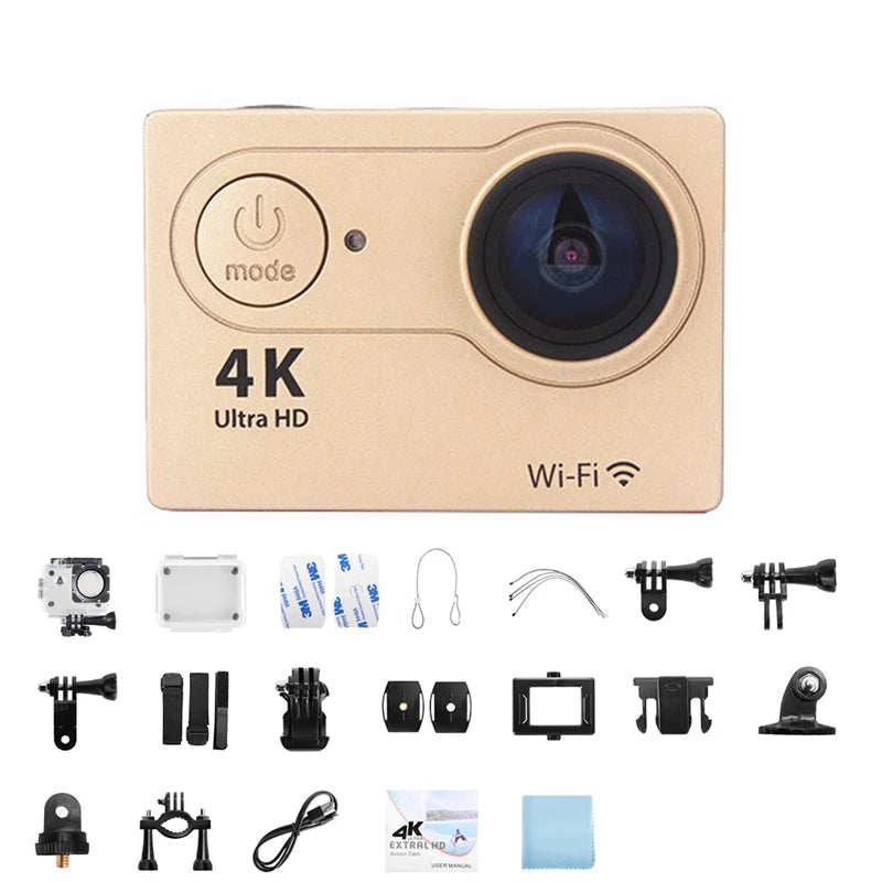 Ultra HD 4K Original Action Camera 1080P/30FPS WiFi 170D Diving Underwater Waterproof Helmet Vedio Remote Control Mini Sport Cam
