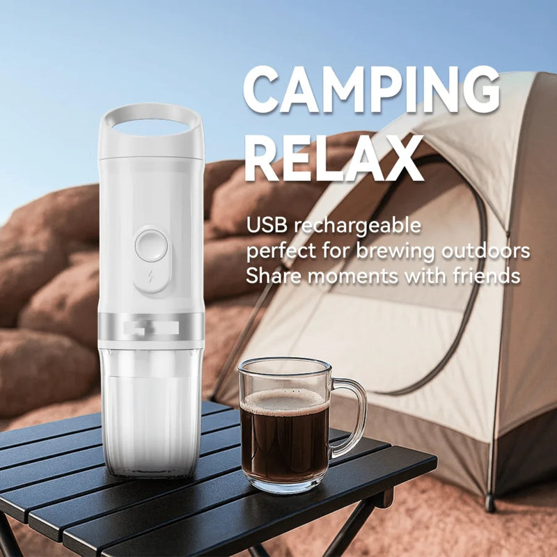 Nano Portable Electric Espresso Machine, Travel Coffee Maker For Camping, Car Coffee Maker Self-Heating With USB-C, With Ground