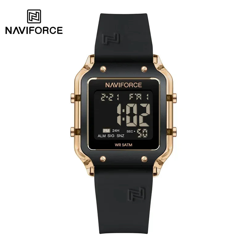 NAVIFORCE New Wristwatch for Women Multifunction Digital Waterproof Auto Date Display Silicone Strap Fashion Luxury Woman's Watc