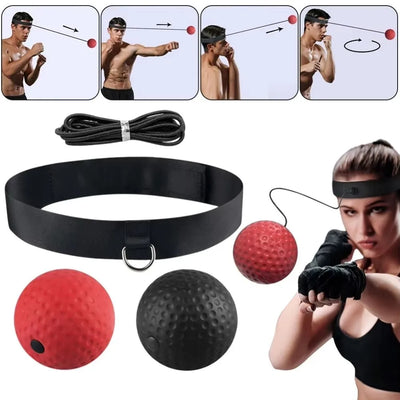 Portable 25g Reflex Punching Ball with Headband PU Boxing | SAMAG