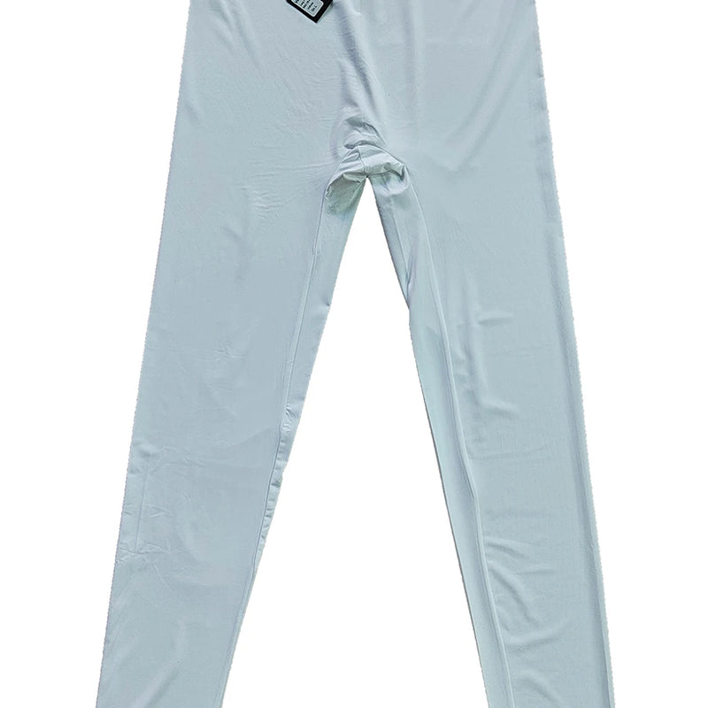 Men's Sexy Long Johns Ice Silk Body Shaper Leggings Underwear Men's Shapewear Compression Lounge Pants Sleepwear Bottoms