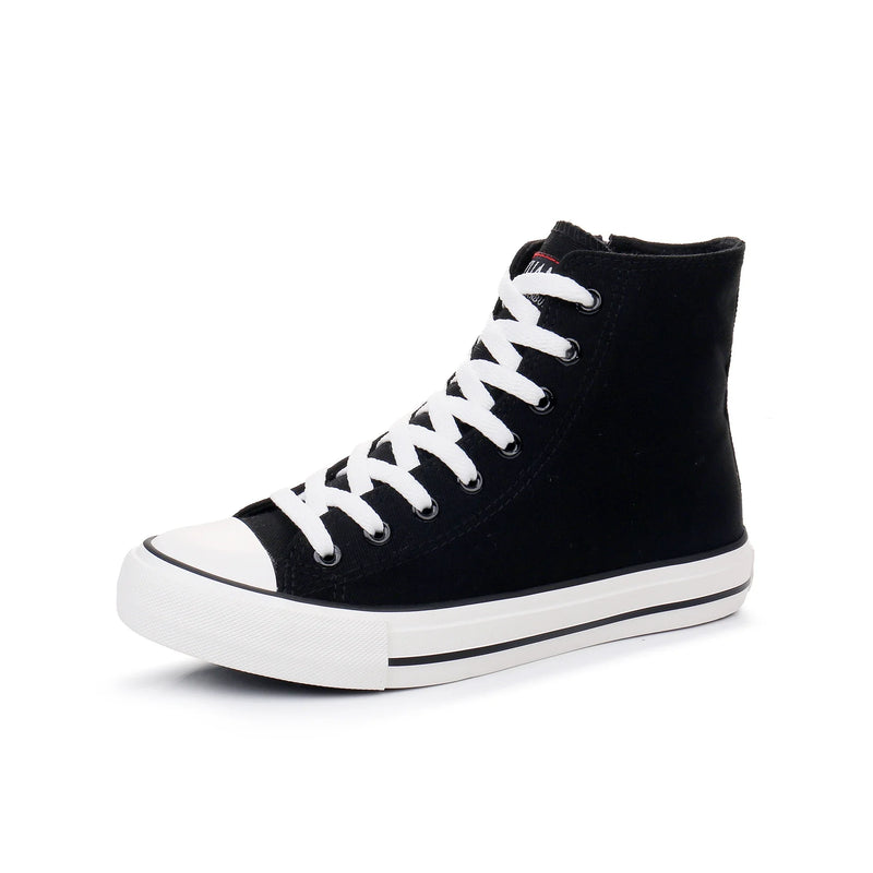 Boots Women Sneakers Canvas Casual High Top Shoes Long Boot Lace-Up Zipper Comfortable Flat Boot Sneakers Tenis Feminino
