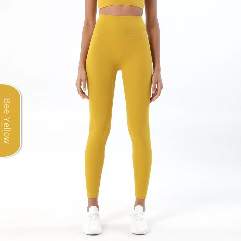 Summer new double-sided woolen nude fitness pants no embarrassing line women's sportswear buttocks lifting high waist yoga pants
