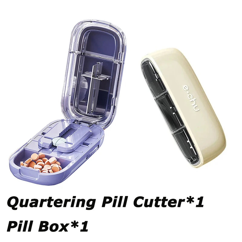Tablet Divider Tablet Cutter with Storage Compartment for Small and Large Tablets Multiple Pill Cutters for Travel & Pets Daily