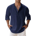 New Cotton Linen Shirts for Men Casual Lightweight Long | SAMAG