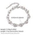 Minimalist Classic 18K Gold Color Plated Stainless Steel Two Tone Heart Button Bracelacelet Stackable - Visuel 8 | SAMAG