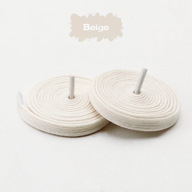 Classic Solid-Color Flat Laces Premium Cotton Casual Shoelaces Sneaker Shoelace Shoe accessories 1Pair