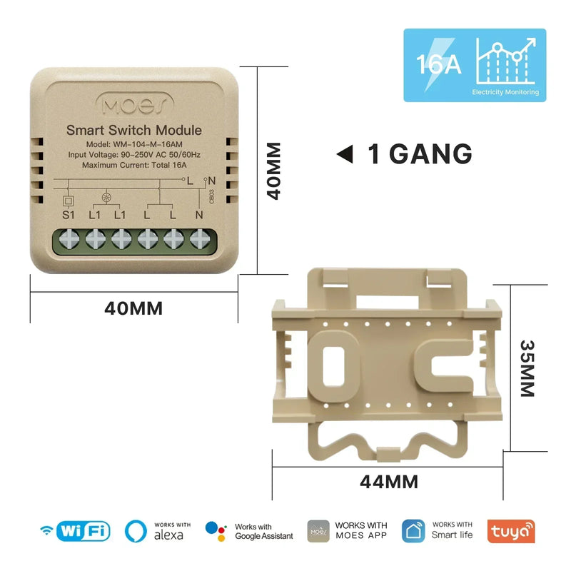 MOES Tuya Smart ZigBee WiFi Switch Module Dimmer Curtain Switch Smart Life App Remote Control Alexa Google Home Voice Control