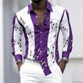 Men's collared shirt with creative musical note print | SAMAG