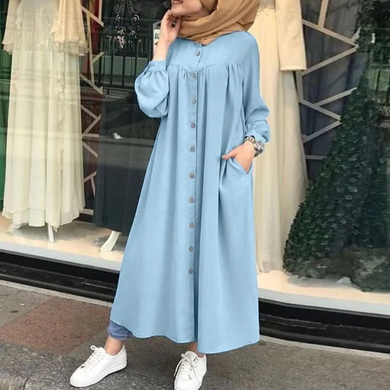 Autumn Women's Clothing Open Front Modest Abaya Long | SAMAG